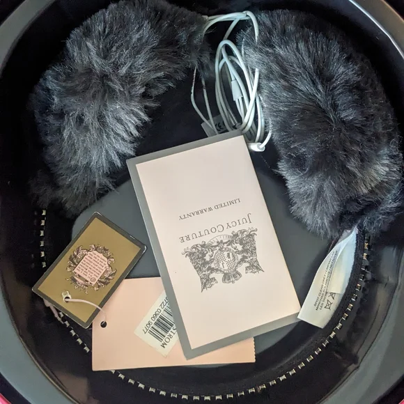 Juicy Couture Black On-Ear Headphones with Plush Design - Picture 4 of 6